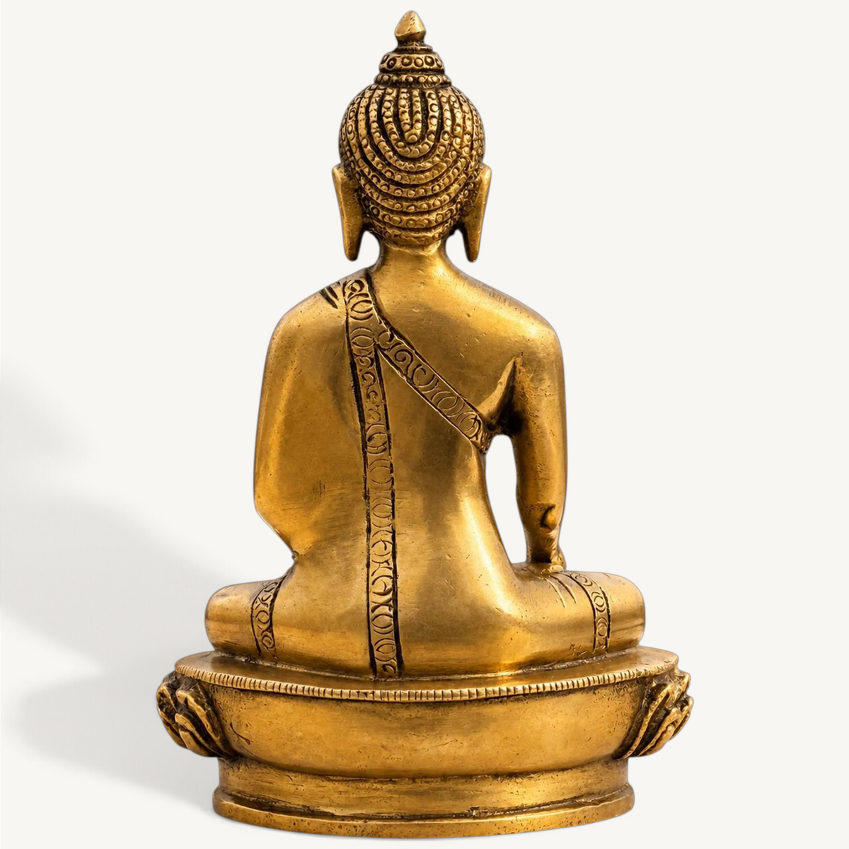 Handmade Brass Sitting Buddha Statue, Meditation Zen Decor, Spiritual Sculpture, Yoga Room Accent