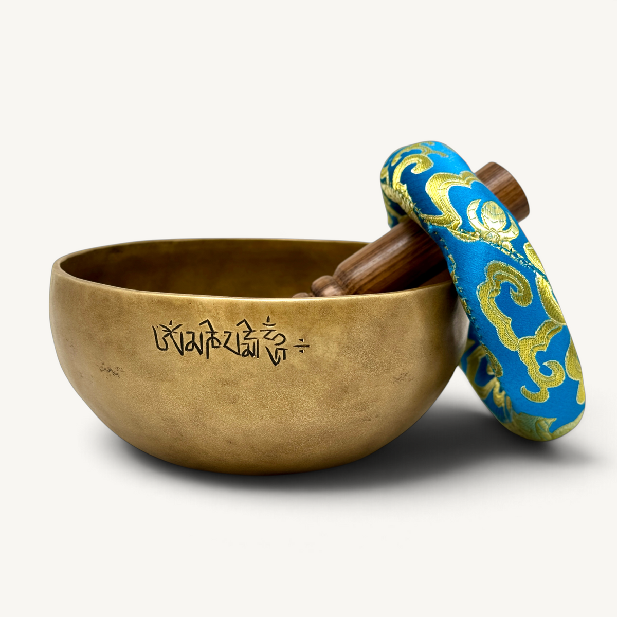 Small Antique Dim Color Handmade Full moon Singing bowl with Om Mane Padme Hum Carving | Handmade From Nepal