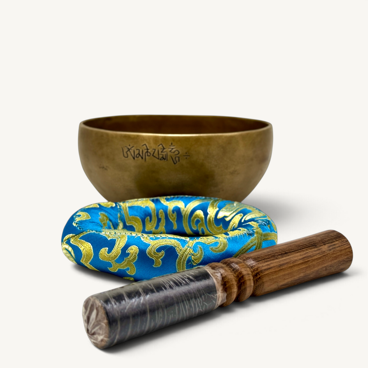 Small Antique Dim Color Handmade Full moon Singing bowl with Om Mane Padme Hum Carving | Handmade From Nepal